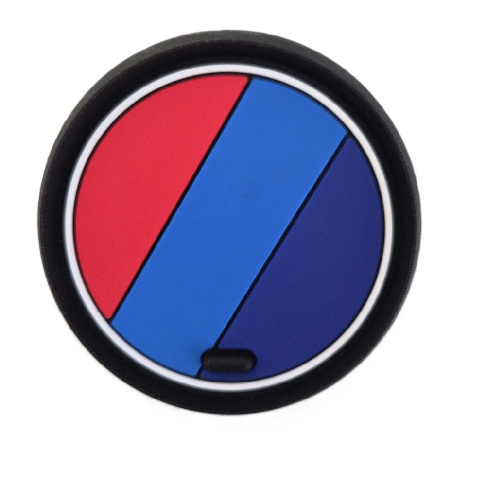 BMW M Car Cup Holder Coaster Center Console Liner 2.5" Striped Coasters NEW - Picture 2 of 3